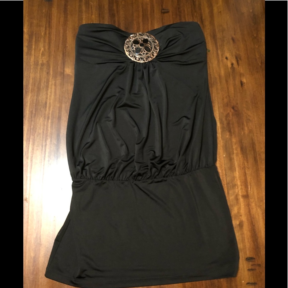 Strapless black top juniors size medium - Picture 1 of 5